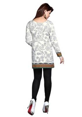 White american crepe printed kurti 2