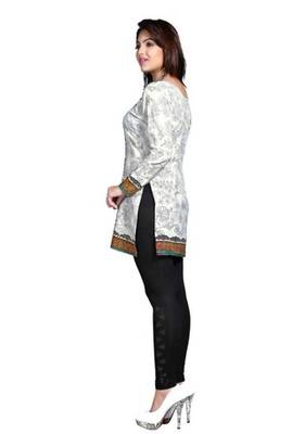 White american crepe printed kurti 3