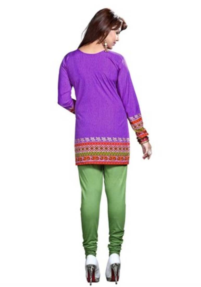 Purple american crepe printed kurti