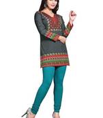 Grey american crepe printed kurti