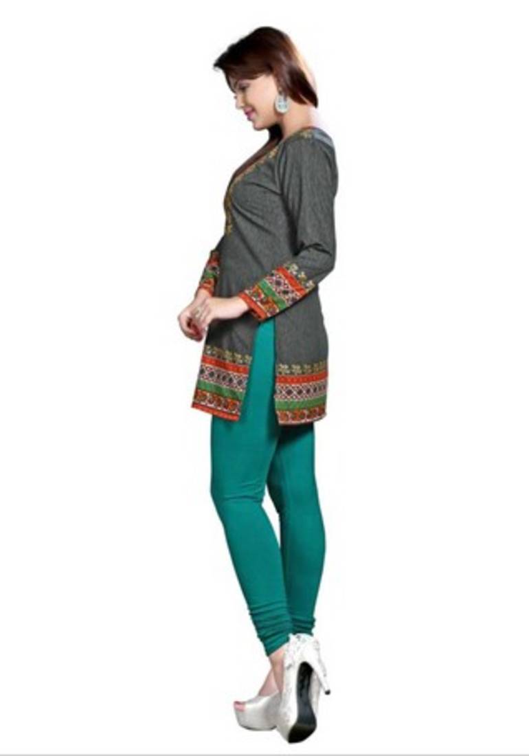 Grey american crepe printed kurti