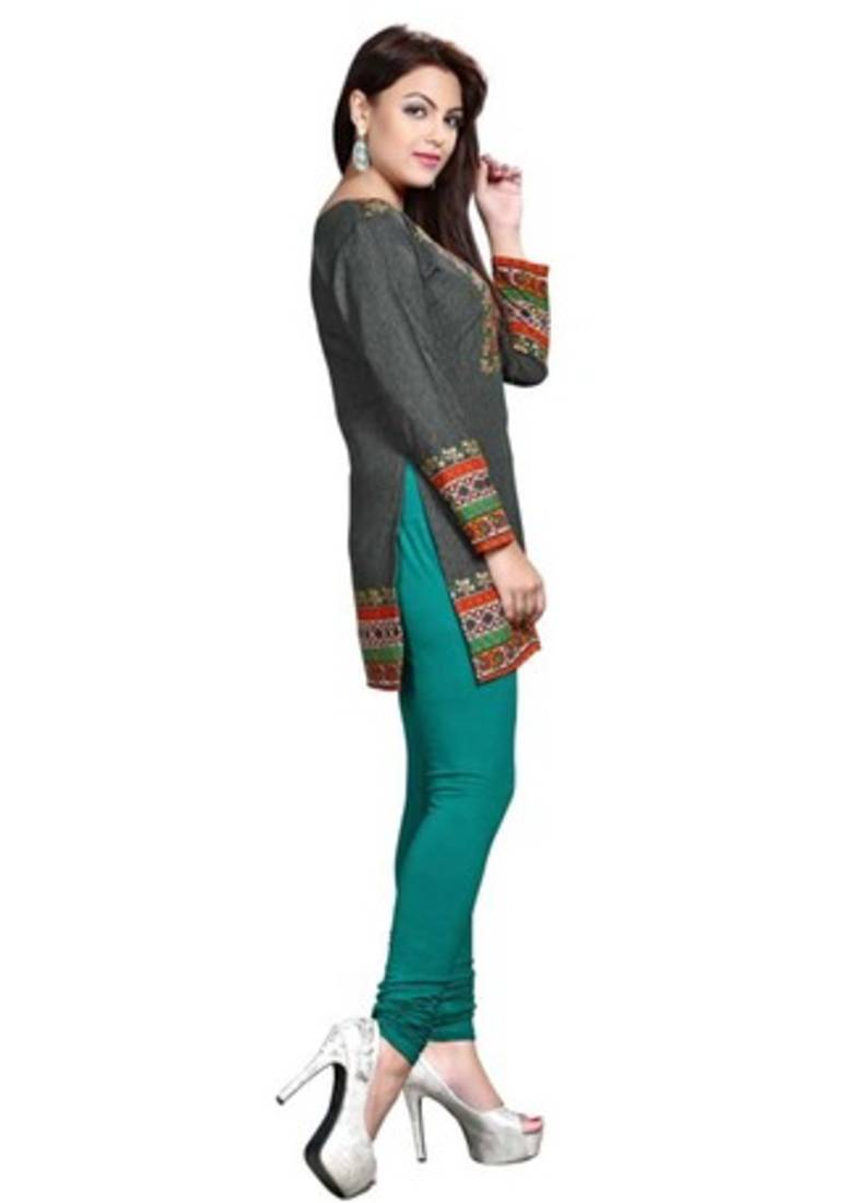 Grey american crepe printed kurti