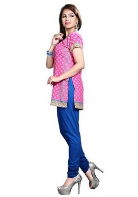 Pink american crepe printed kurti 3