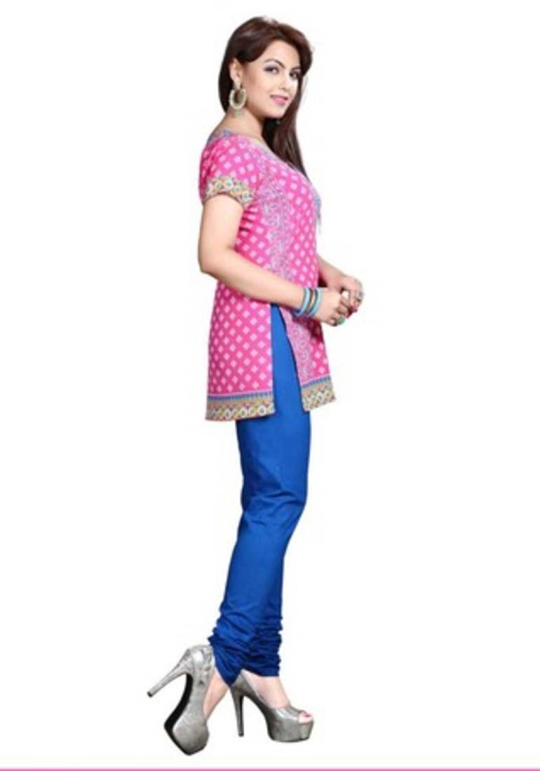 Pink american crepe printed kurti