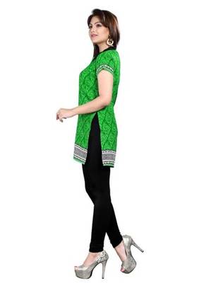 Green american crepe printed kurti 3