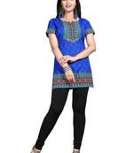 Blue american crepe printed kurti