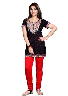 Black american crepe printed kurti 1