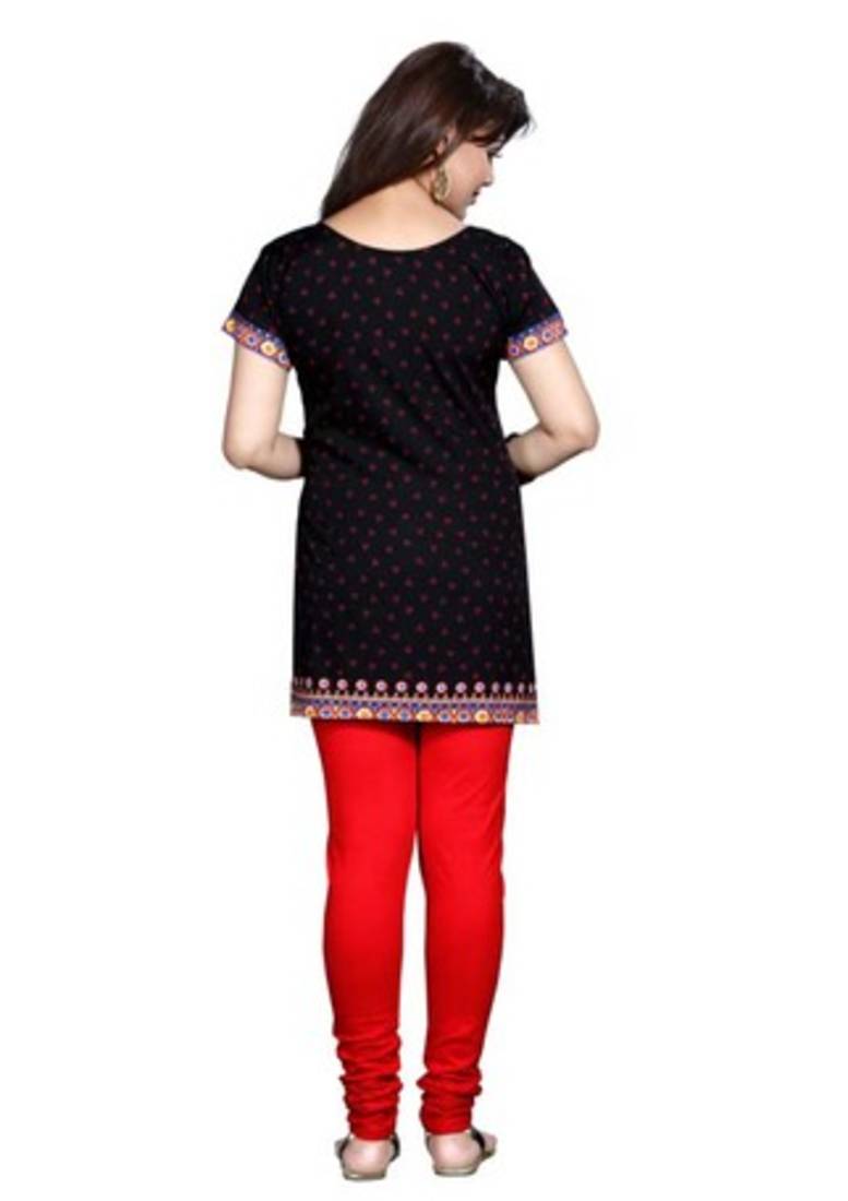 Black american crepe printed kurti