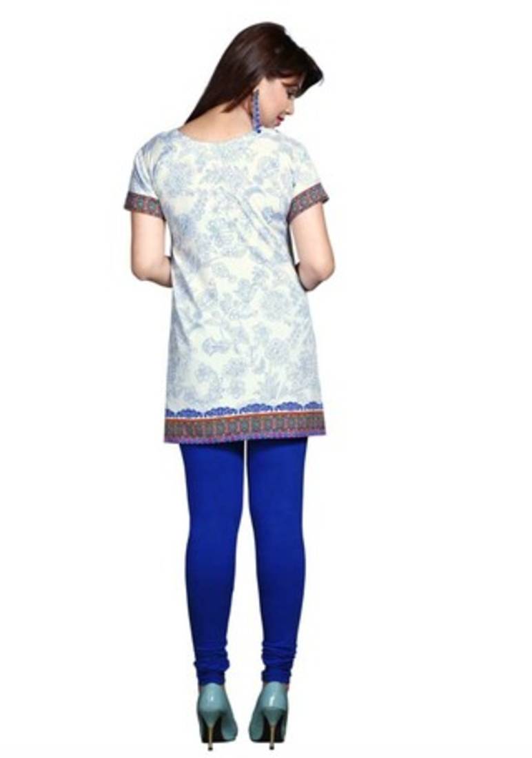 White american crepe printed kurti