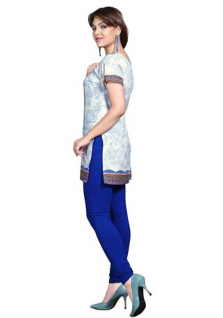 White american crepe printed kurti