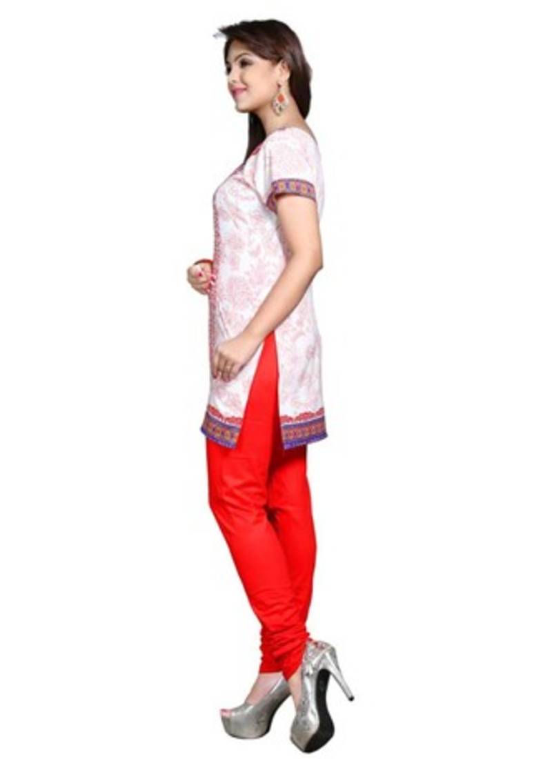 White american crepe printed kurti