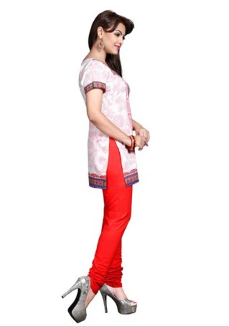 White american crepe printed kurti