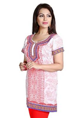 White american crepe printed kurti 5