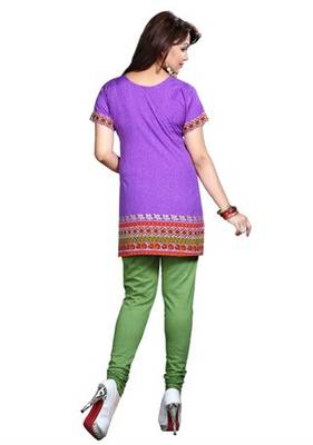 Purple american crepe printed kurti 2