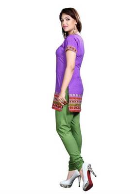 Purple american crepe printed kurti 3