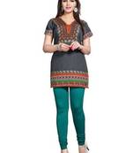 Grey american crepe printed kurti