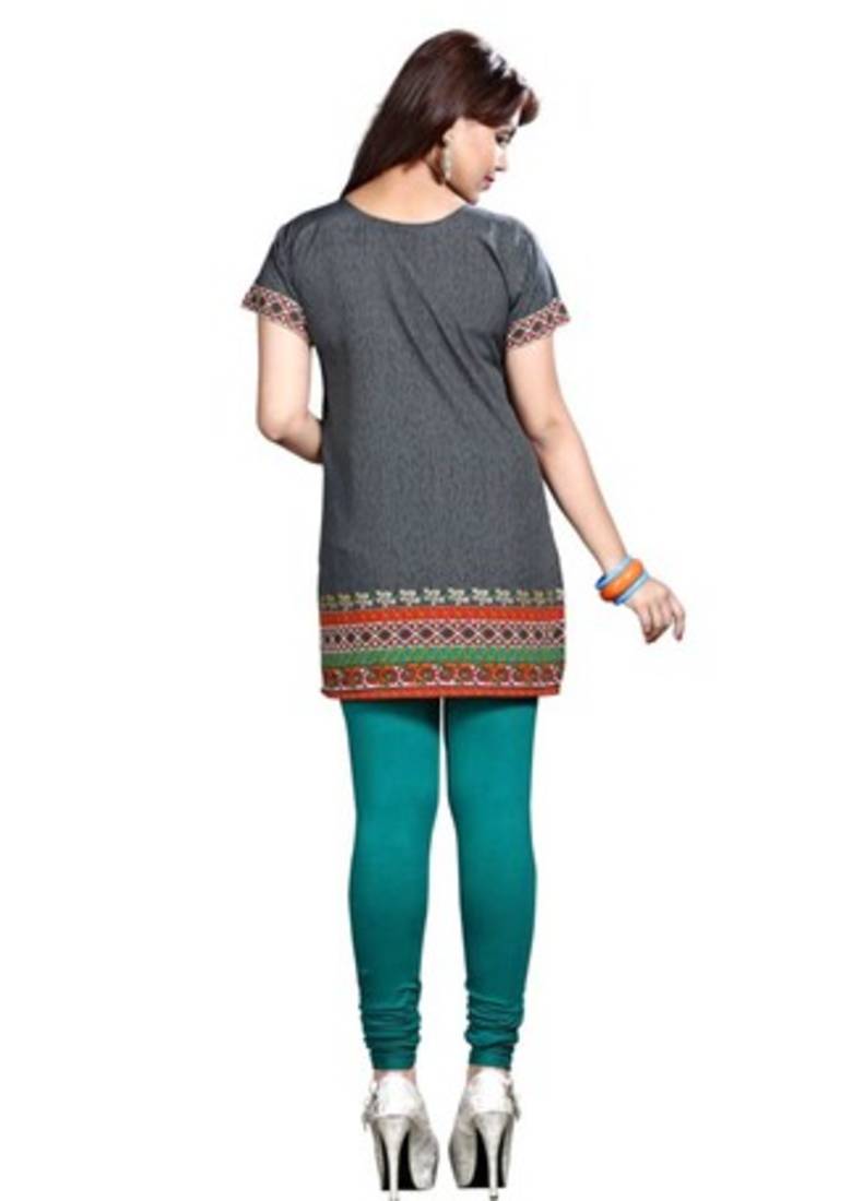 Grey american crepe printed kurti