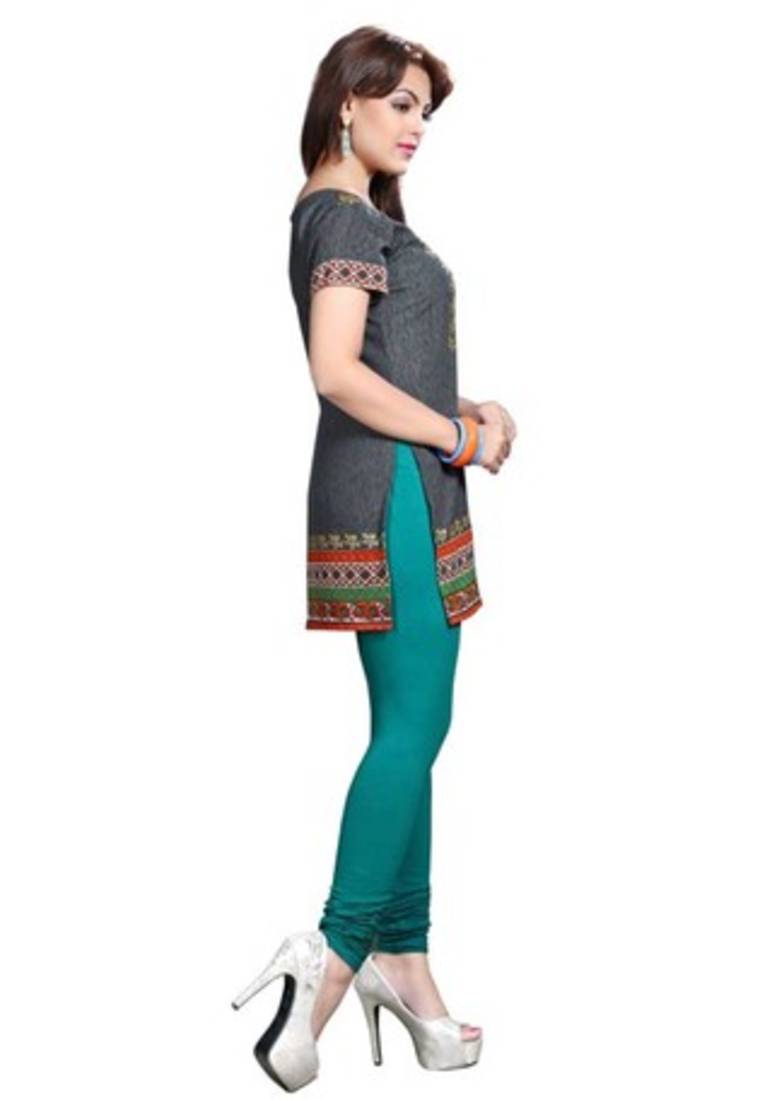 Grey american crepe printed kurti
