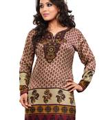 Multicolor french jacquard printed kurti