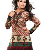 Multicolor french jacquard printed kurti