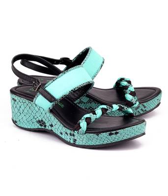 Celeste blue genuine leather footwear 1