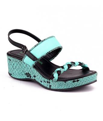 Celeste blue genuine leather footwear 2