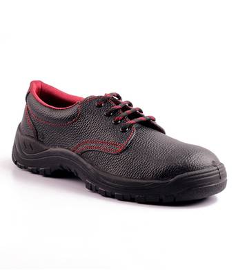 Black and red split leather footwear 2