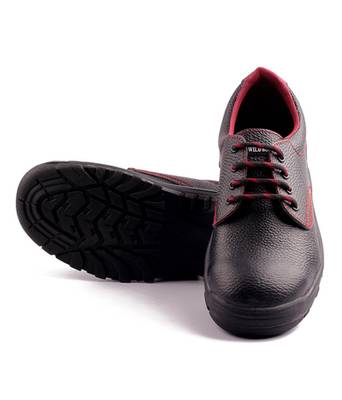 Black and red split leather footwear 3