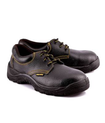 Black split leather footwear 1
