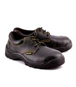 Black split leather footwear