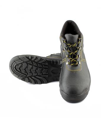 Black split leather footwear 3