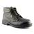 Black and yellow split leather footwear