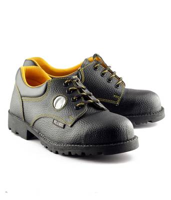 Black and yellow split leather footwear 1