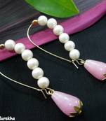 White_Pearls_Long_Hook_Pink_Drop