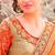 Orange and Beige printed art silk saree with blouse