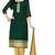Dark green embroidered banarasi unstitched salwar with dupatta