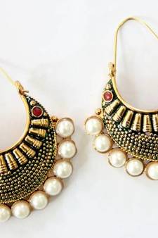 Antique Gold Plated Red Stones Bali