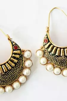 Antique Gold Plated Red Stones Bali