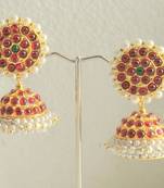 Beautiful Gold Plated Kemptemple Jhumkka  Dj15816