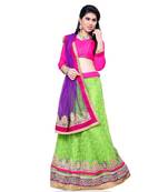Green Jacquard Embroidered Lehenga Choli