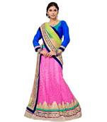 Pink Jacquard Embroidered Lehenga Choli
