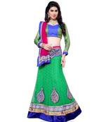 Green Jacquard Embroidered Lehenga Choli