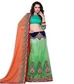 Green Jacquard Embroidered Lehenga Choli