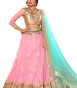 Pink Jacquard Embroidered Lehenga Choli