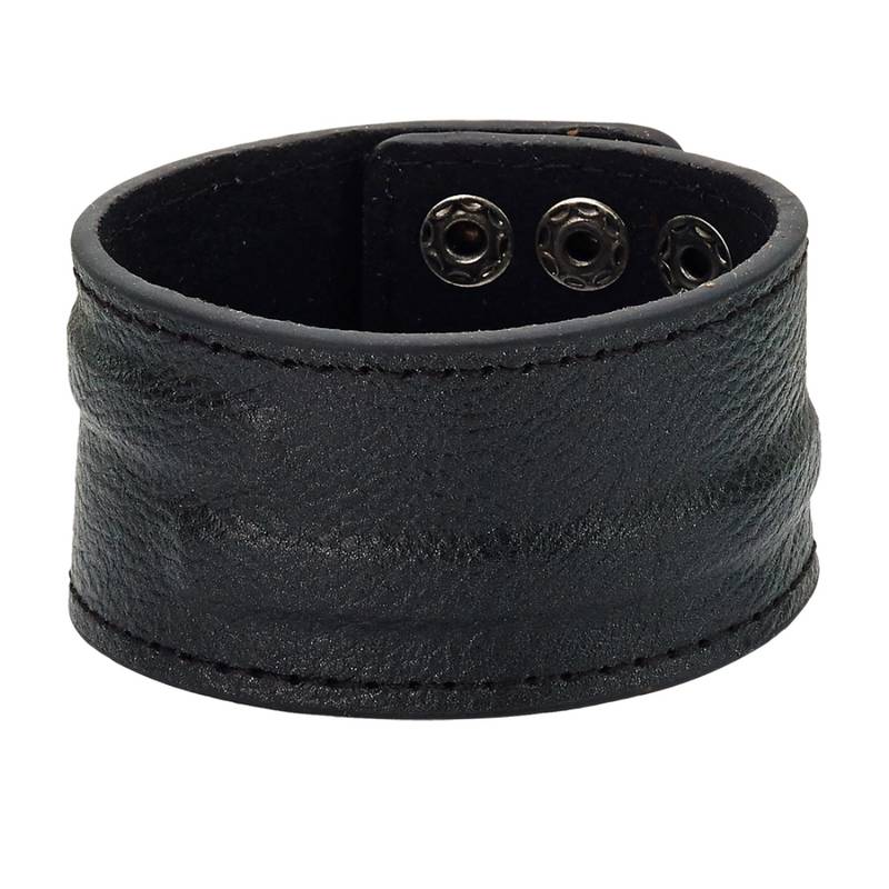Bracelet for men boys black leather wrist band funky by bebold