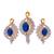Gold and Rhodium Plated Emerald Blue Pendant Set