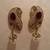 red stone pearl earrings