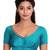 Dark cyan plain dupion stitched blouse