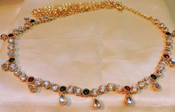 Elegant Red Green Kundan Waistbelt 2
