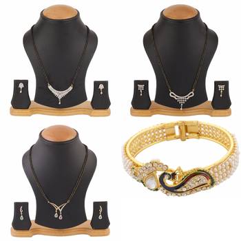 White american diamonds mangalsutra 1